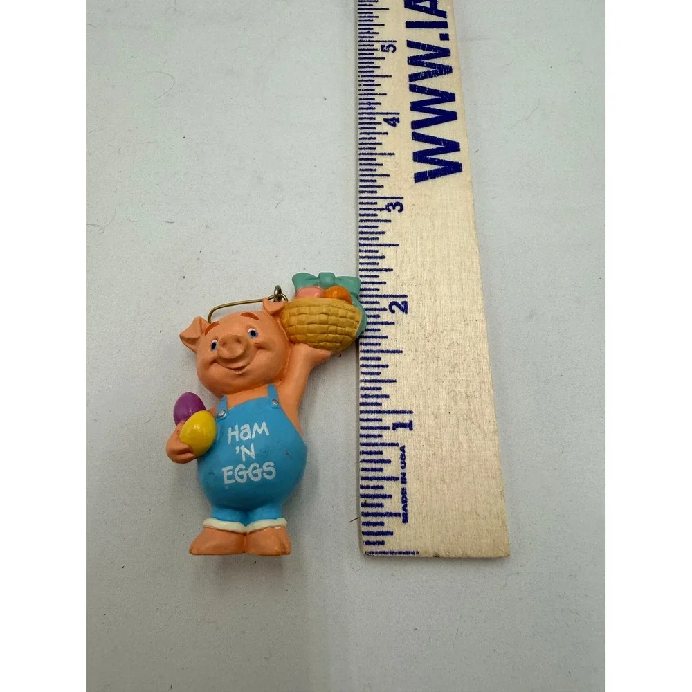 Hallmark Ornament Unisex OS Blue Excellent Ham n Eggs Pig 1995 Easter Collection